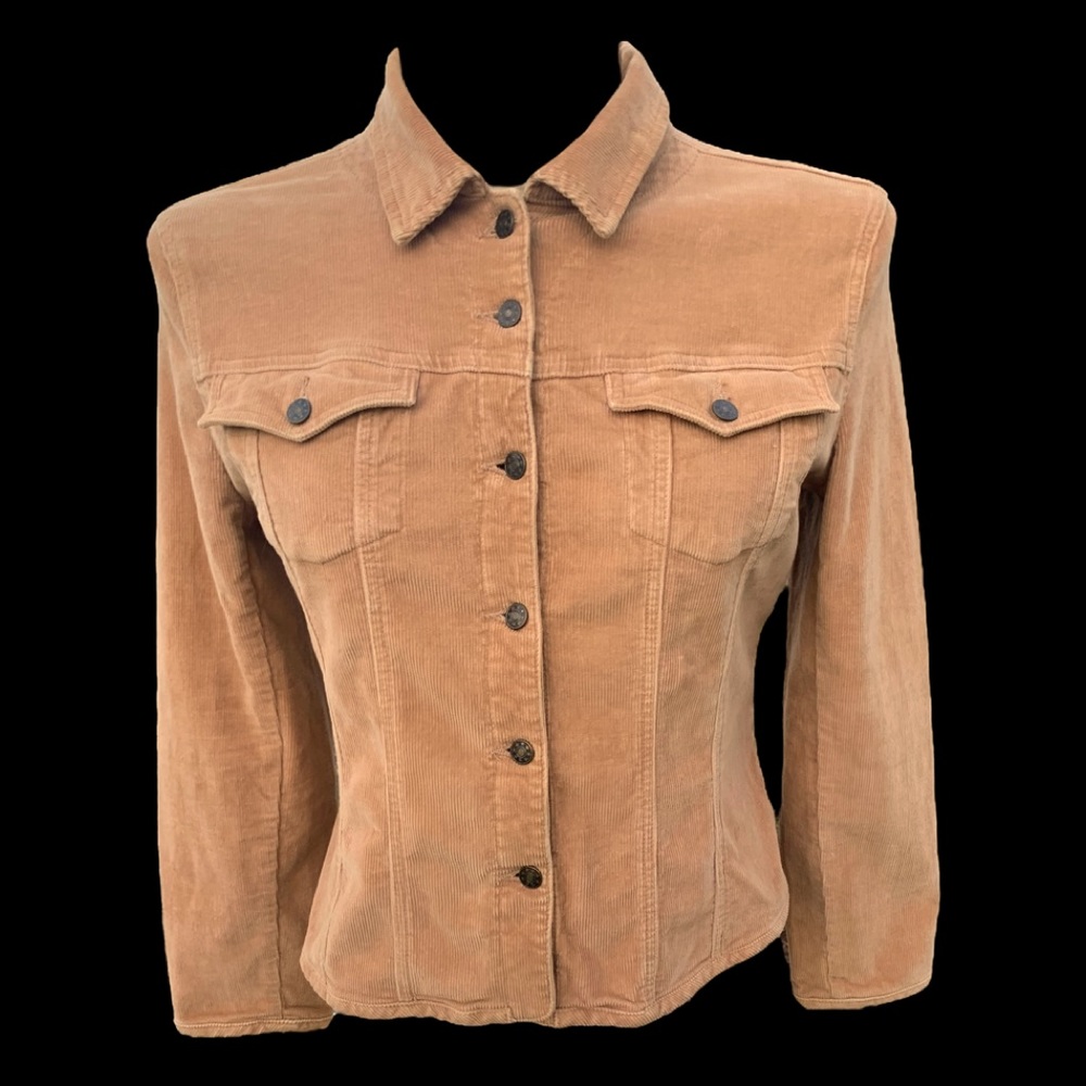 Ami Button-Up Fitted Buttoned Pockets Corduroy Ja… - image 2